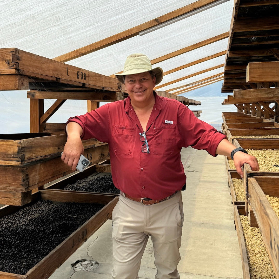 ATLAS COFFEE producer at Finca Santa Clara showcasing Guatemala Coffee Beans.