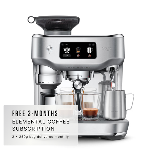 SAGE ORACLE DUAL BOILER home espresso machine with dual boiler system and free subscription offer
