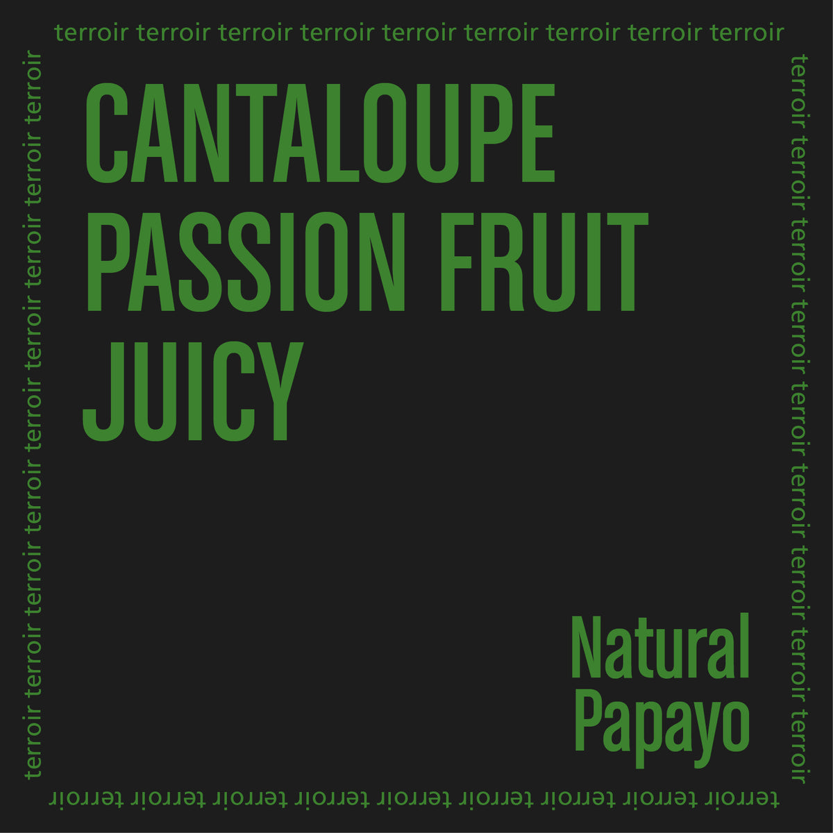JARDINES DEL EDEN PAPAYO showcasing cantaloupe and passion fruit flavors, a juicy tropical experience.